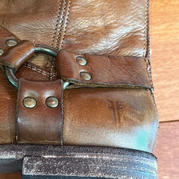 Frye Womens Brown Phillip Harness 76870 Leather Round Toe Zip Boots Size 8B - Picture 5 of 14